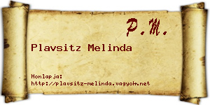 Plavsitz Melinda névjegykártya