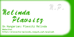 melinda plavsitz business card